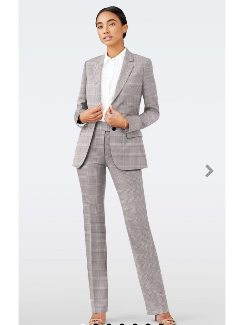 Express Editor Plaid Fitted One Button PANTS SUIT